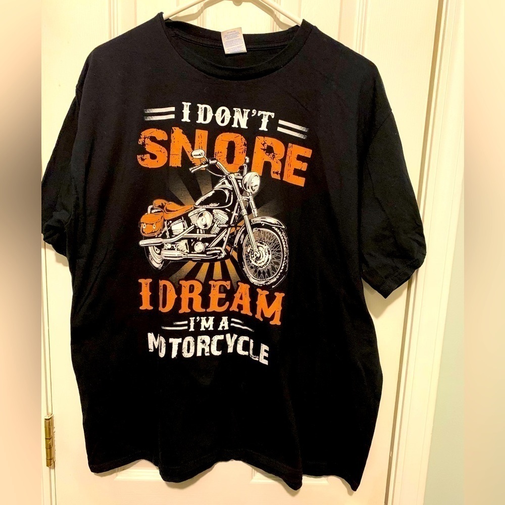 Port & Co. Motorcycle black tee, size 2XL